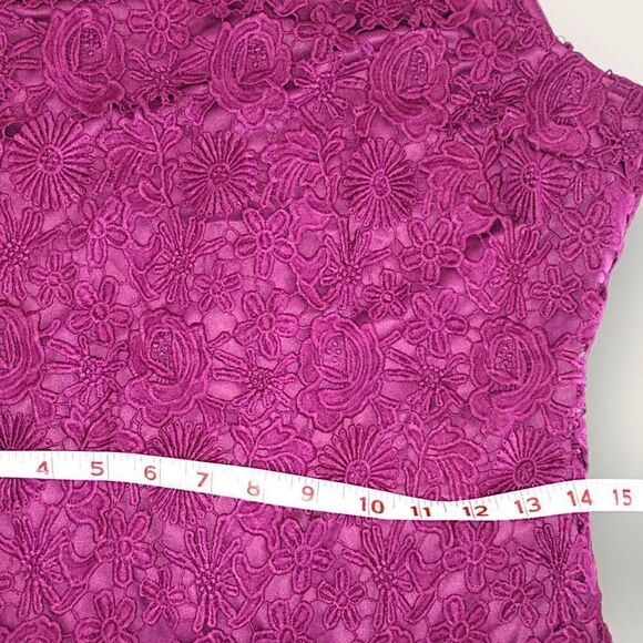 Lulus Womens Dress Sz Medium Love Poem Magenta Lace Mini Wedding Formal Whimsy - Picture 11 of 12